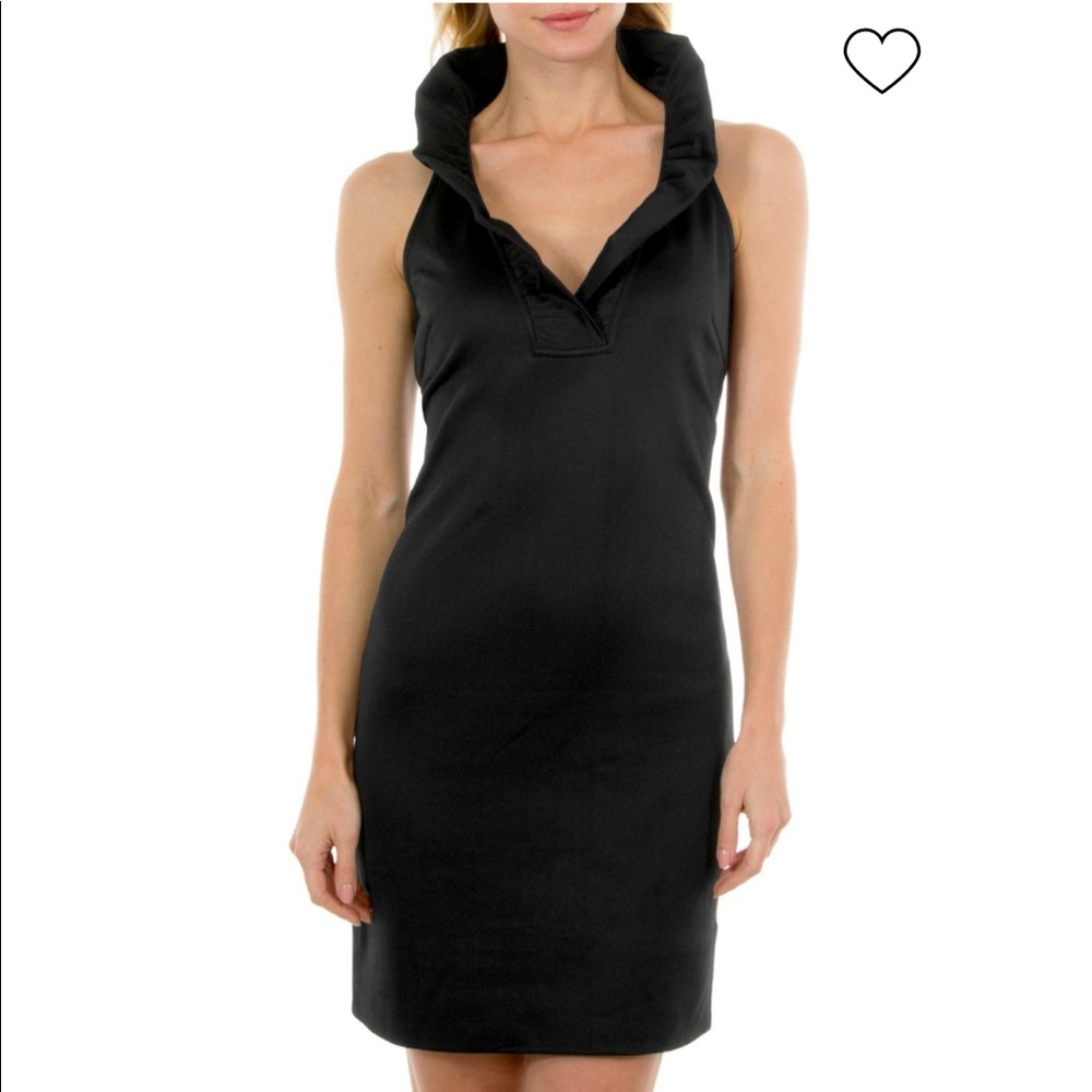 Gretchen Scott Ruffle Neck Sleeveless Dress